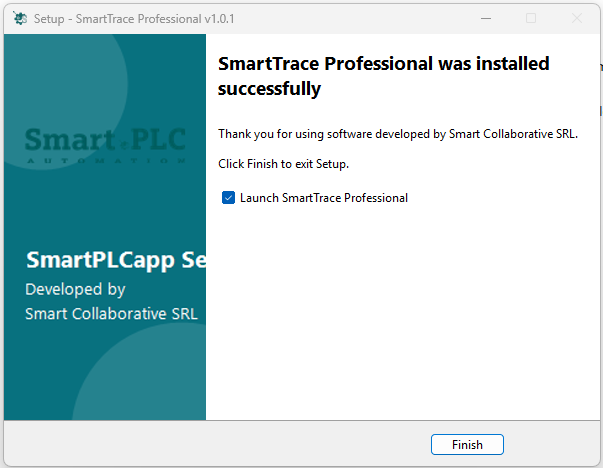 SmartTrace installation success